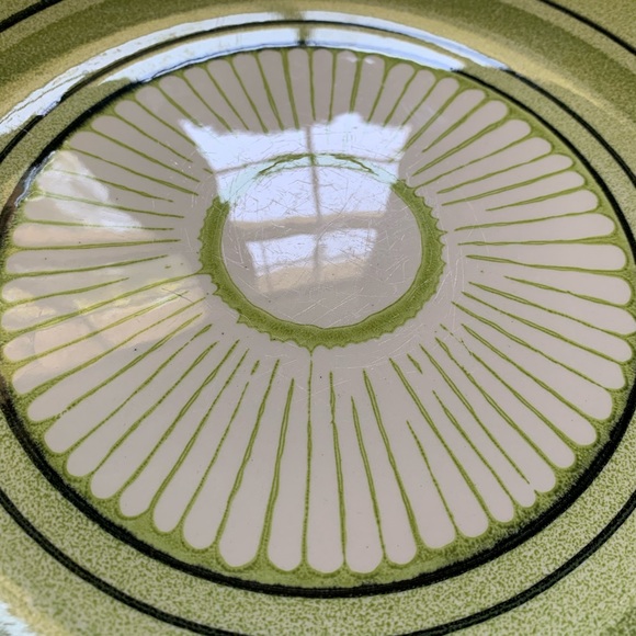 Vtg MCM Taylor Ironstone Green Span Dish - Picture 8 of 11